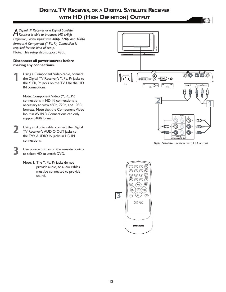 Tv r, Hd (h | Philips Magnavox 32MF605W Series User Manual | Page 13 / 42