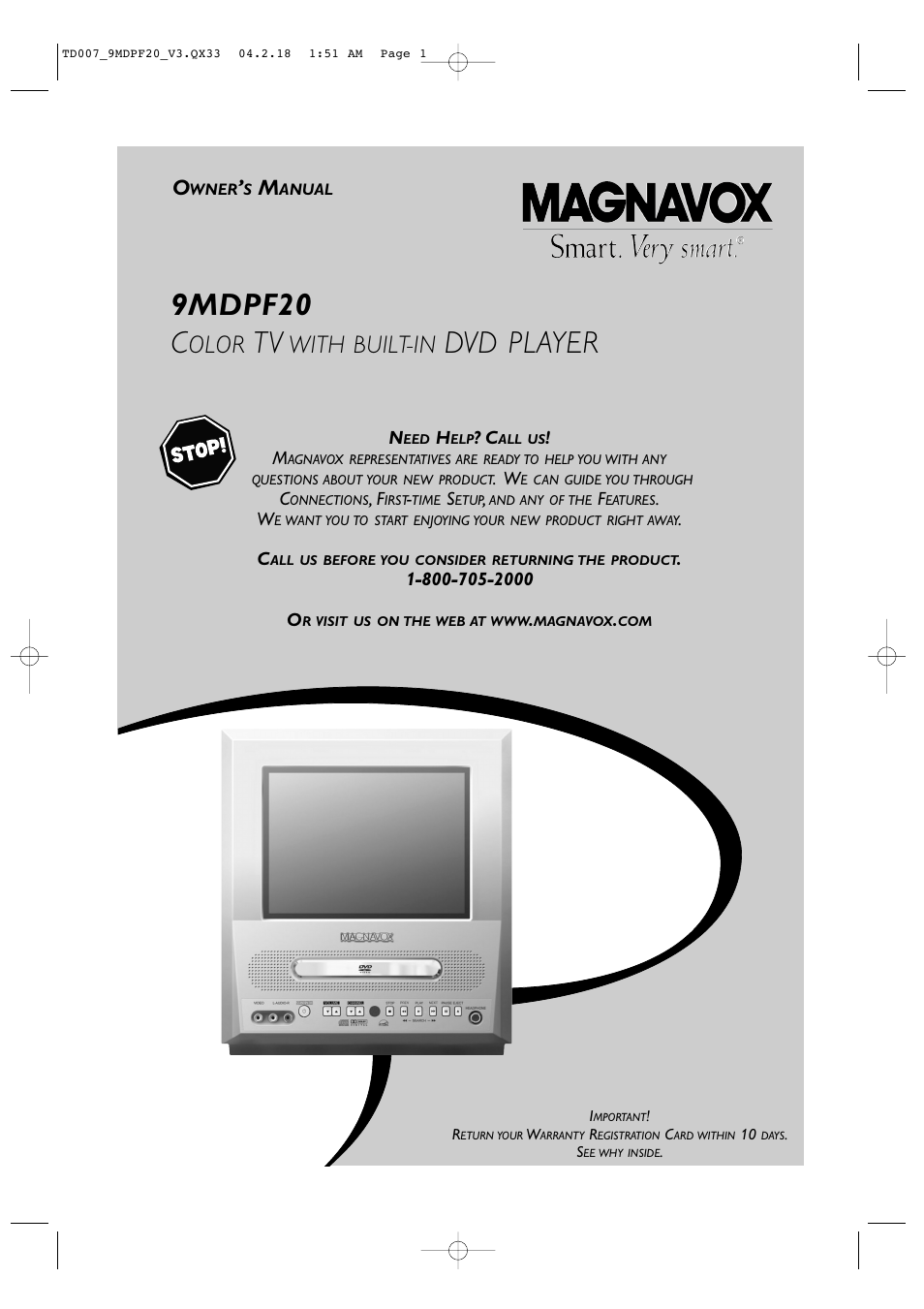 Philips Magnavox 9MDPF20 User Manual | 52 pages