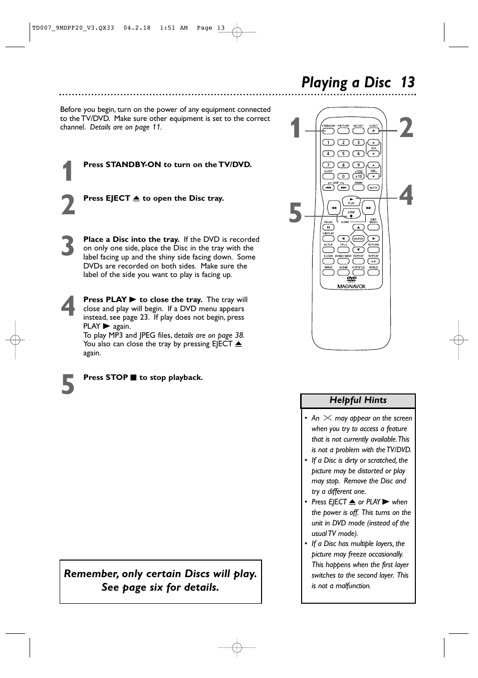 Philips Magnavox 9MDPF20 User Manual | Page 13 / 52