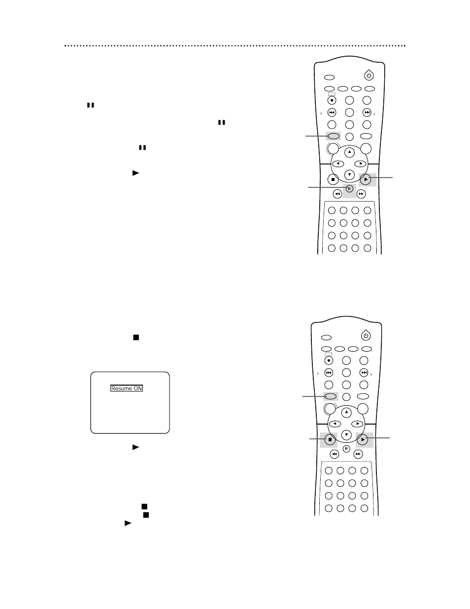 52 paused and step-by-step playback, resume, Resume, Paused and step-by-step playback | Philips Magnavox MDV 530 VR User Manual | Page 52 / 80