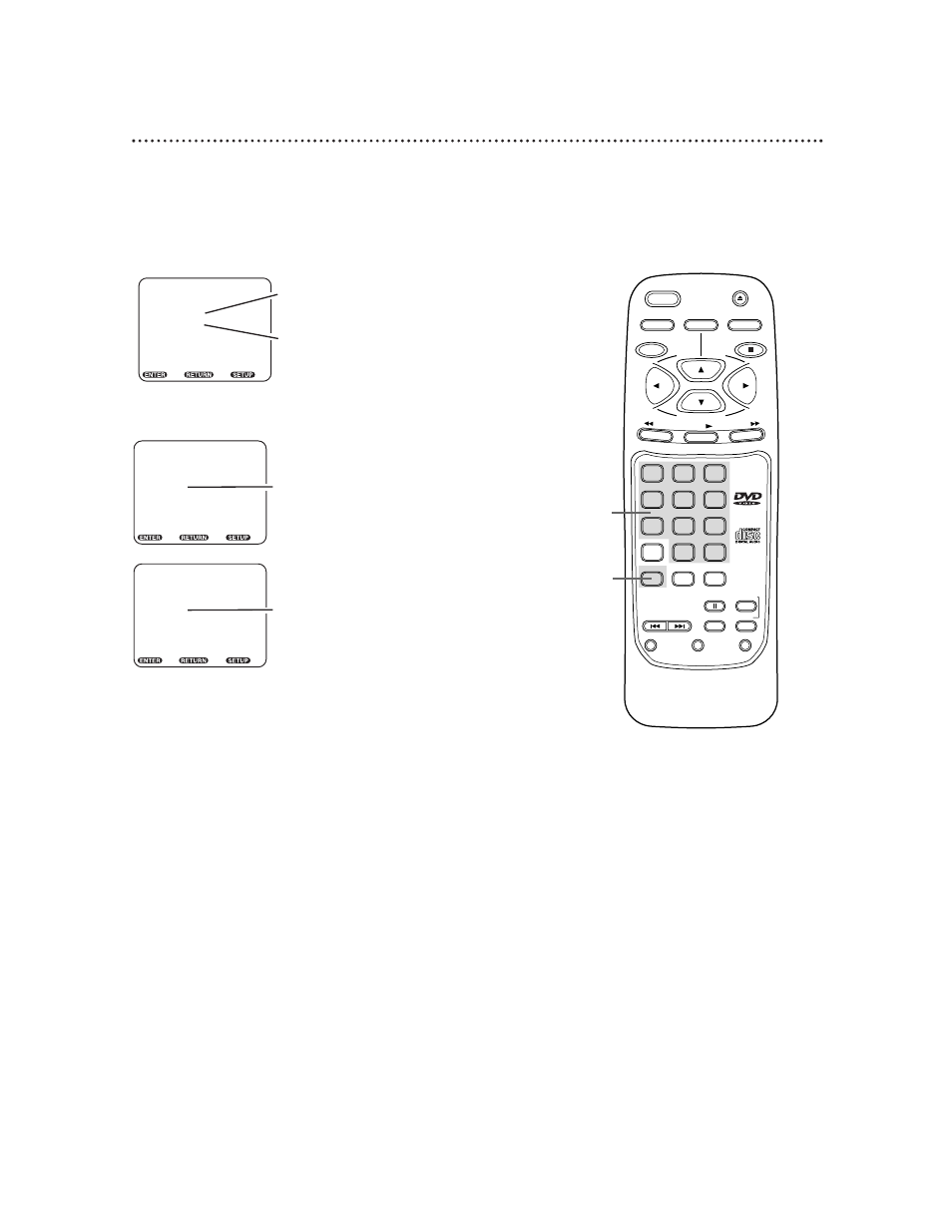 Audio settings (cont’d) 39, Press the setup button to remove the menu | Philips DVD710AT User Manual | Page 39 / 51