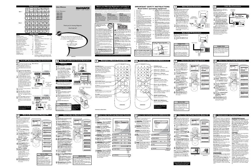 Philips Magnavox 13MT143S User Manual | 2 pages