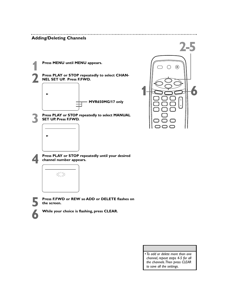 Automatic channel setup (cont’d) 13 | Philips Magnavox MVR450MG/17 User Manual | Page 13 / 47