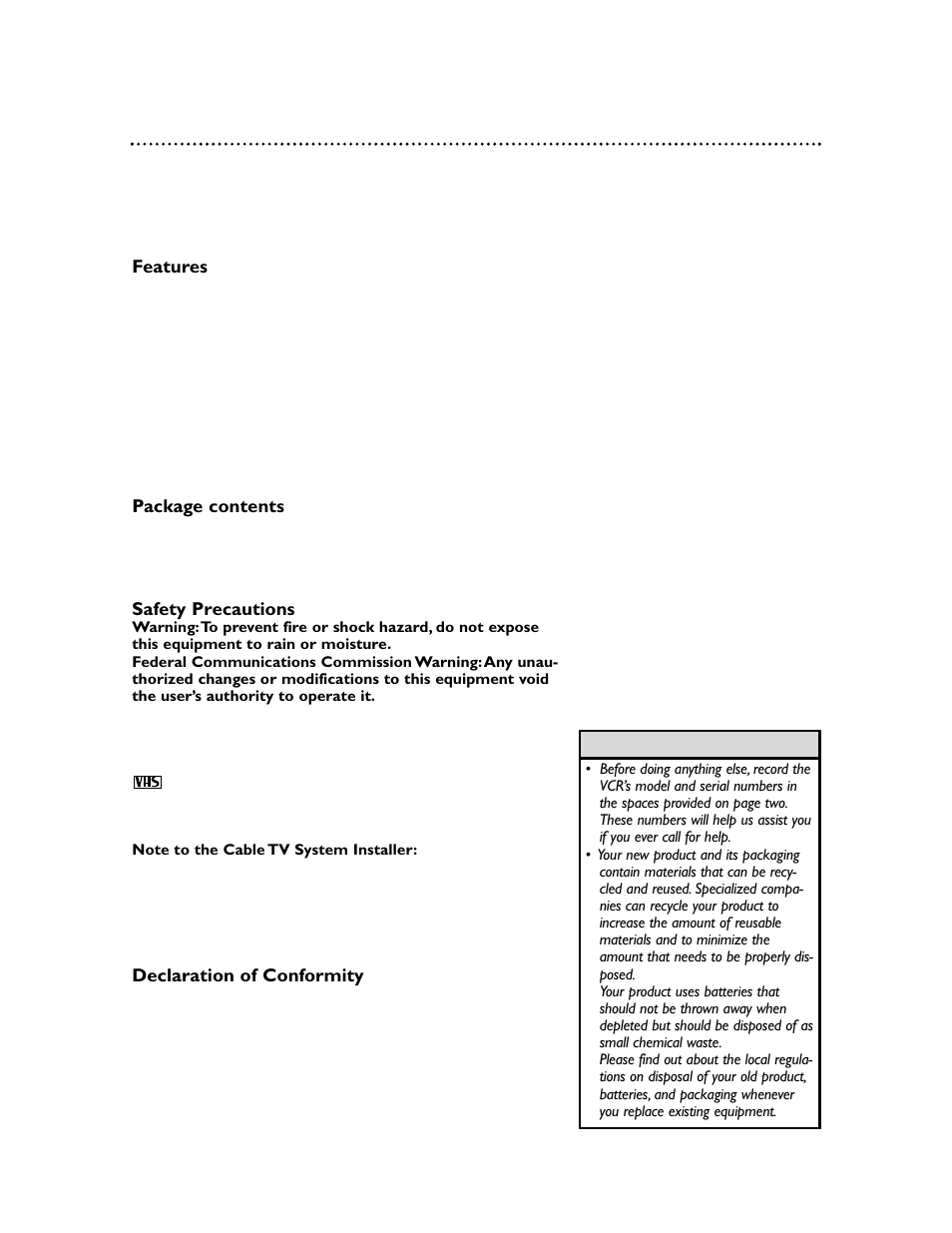 Introduction 3 | Philips Magnavox MVR450MG/17 User Manual | Page 3 / 47