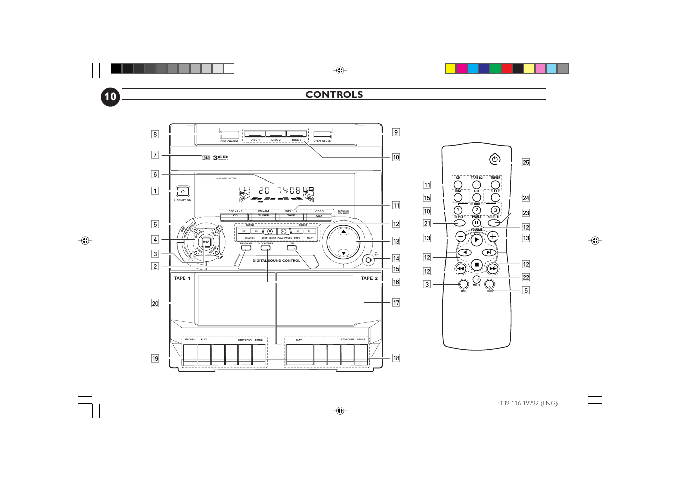 Controls | Philips FWC1C37 User Manual | Page 10 / 28