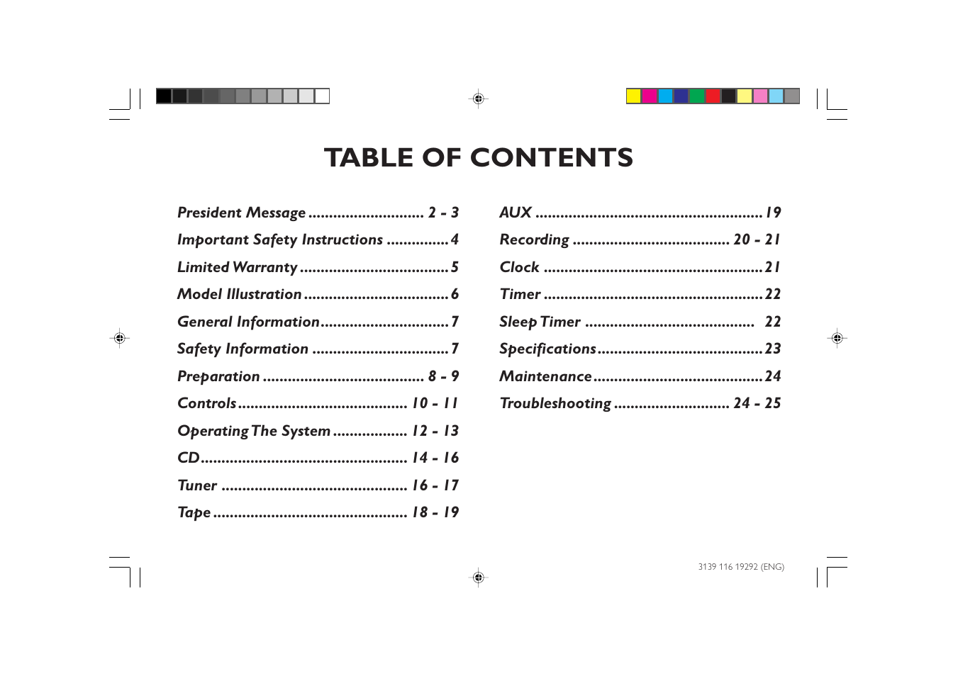 Philips FWC1C37 User Manual | Page 26 / 28