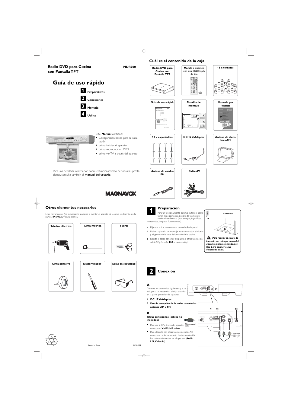 Philips Magnavox MDR700 User Manual | 2 pages