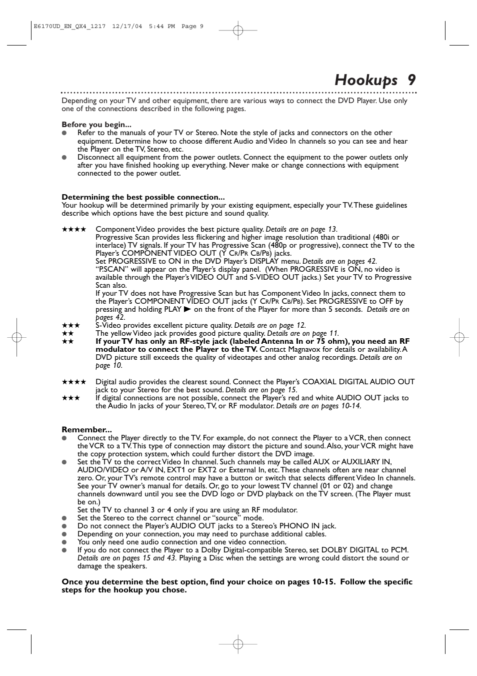 Hookups 9 | Philips Magnavox MDV456/17 User Manual | Page 9 / 56