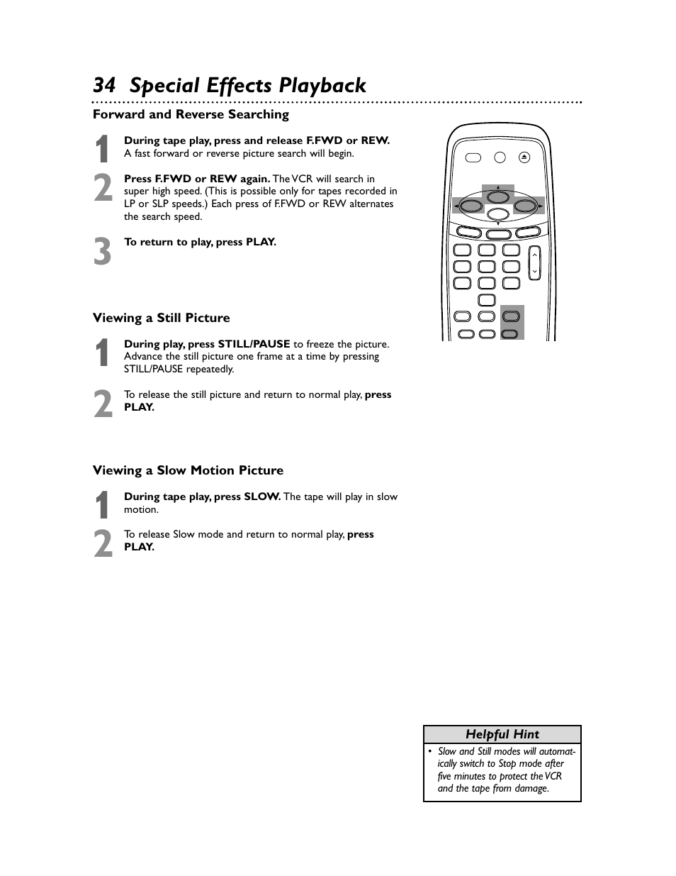 34 special effects playback | Philips Magnavox MVR650MG/17 User Manual | Page 34 / 48