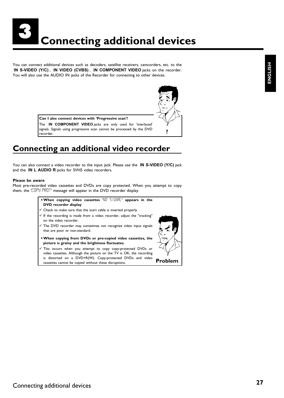 Connecting additional devices, Connecting an additional video recorder | Philips Magnavox MDV630R User Manual | Page 29 / 88