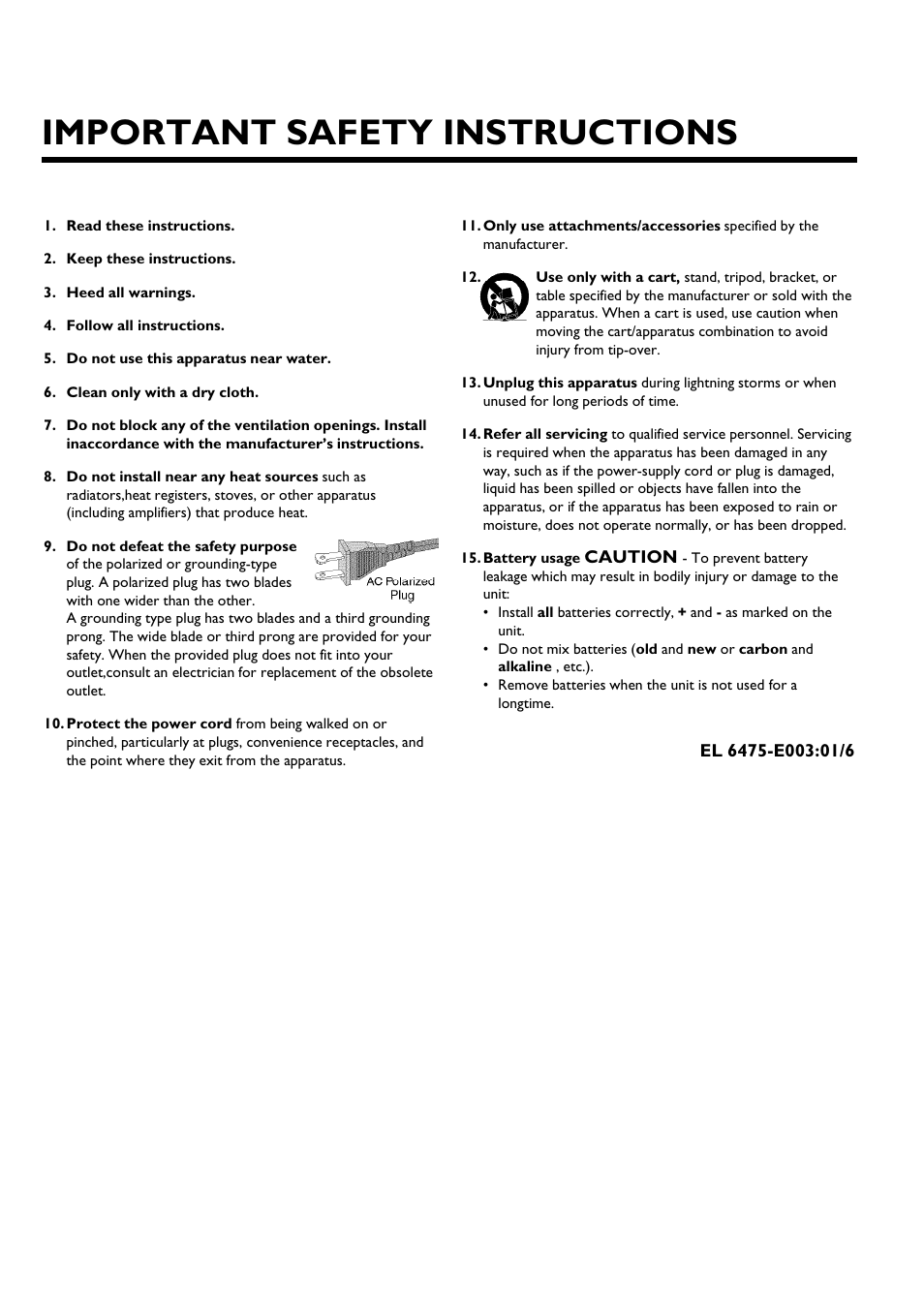 Important safety instructions | Philips Magnavox MDV630R User Manual | Page 4 / 88