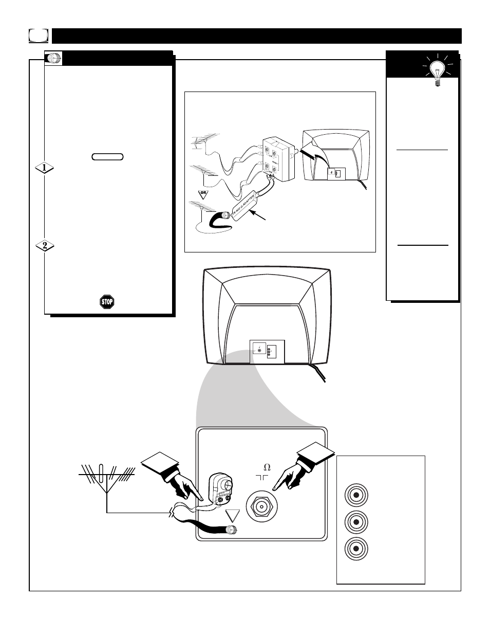 Tv (b, Tv c, Ooking | Asic, Ntenna, Onnections | Philips Magnavox 19PS56C User Manual | Page 6 / 40