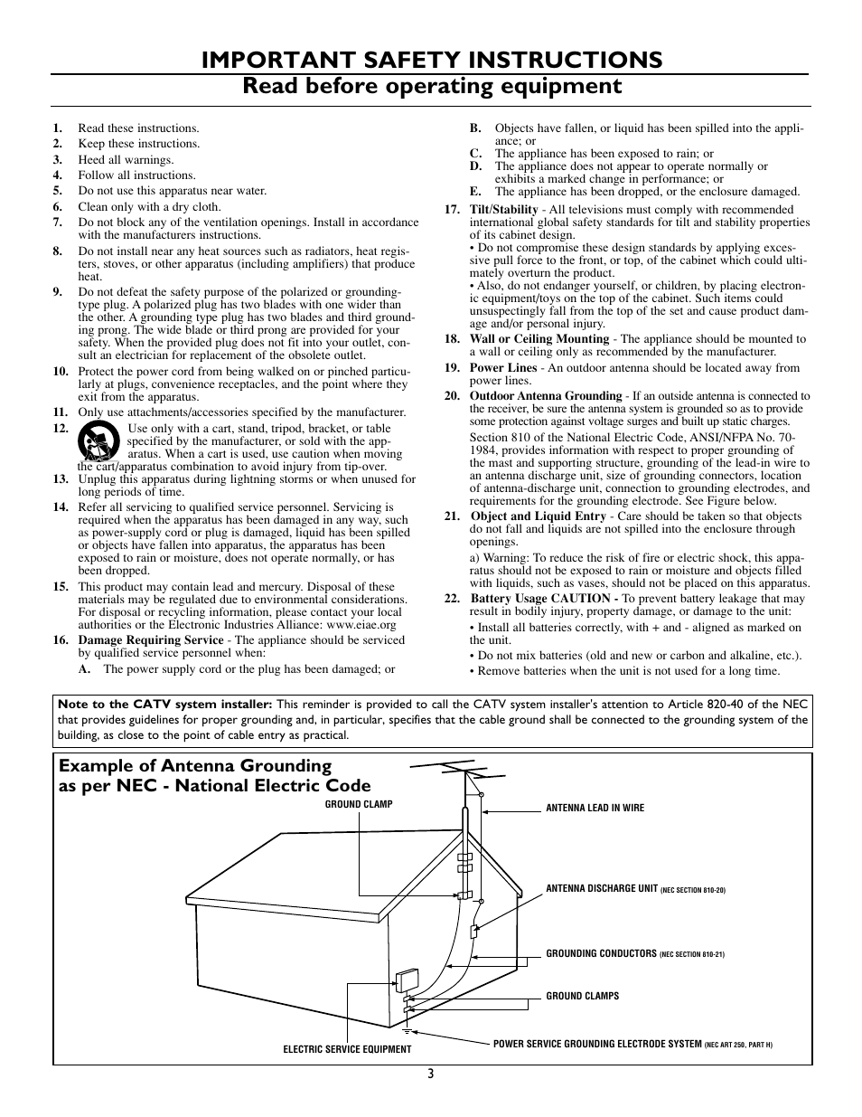 Philips Magnavox 15MF200V/37 User Manual | Page 3 / 40