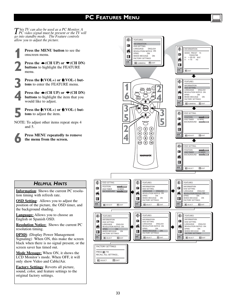 Pc f | Philips Magnavox 15MF200V/37 User Manual | Page 33 / 40