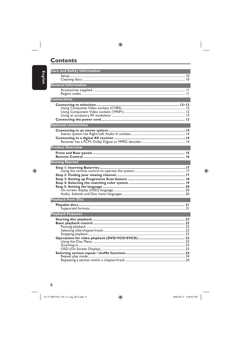 Philips Magnavox mdv436 User Manual | Page 8 / 37