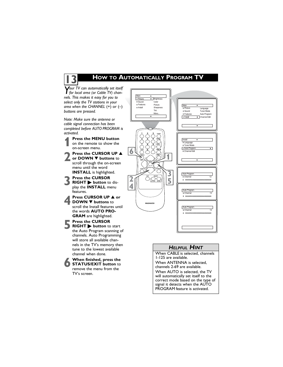 Ow to, Utomatically, Rogram | Philips Magnavox 27MS4504R User Manual | Page 17 / 34