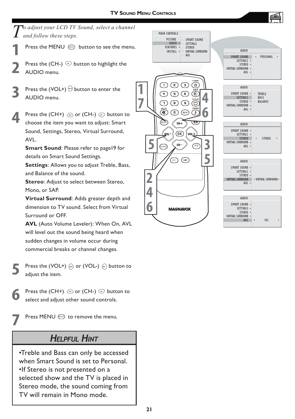 Philips Magnavox 15MF/20MF User Manual | Page 21 / 38