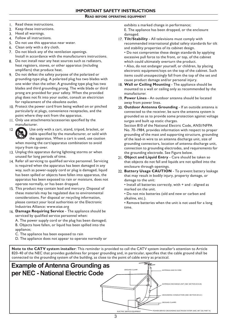 Philips Magnavox 15MF/20MF User Manual | Page 3 / 38