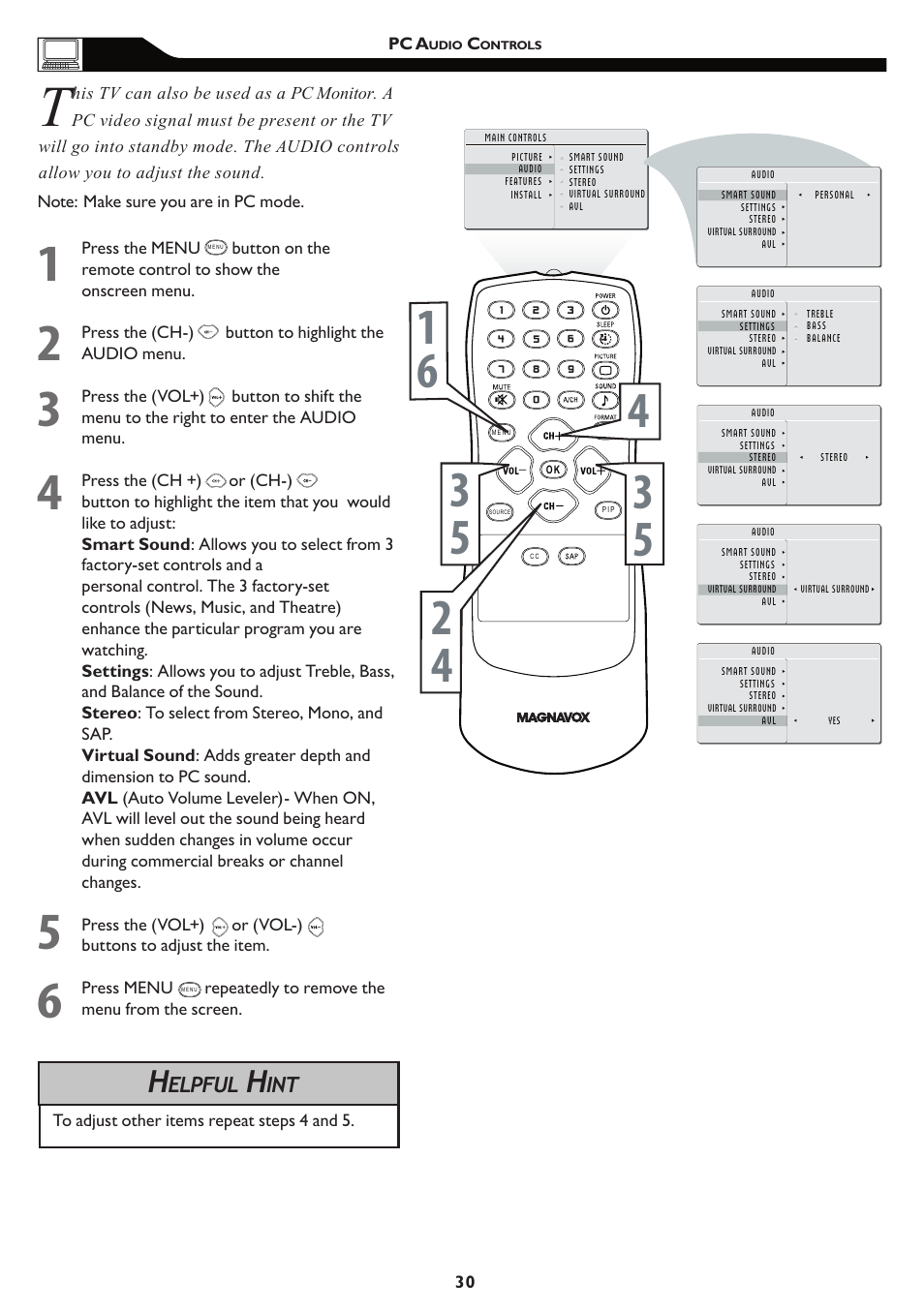 Philips Magnavox 15MF/20MF User Manual | Page 30 / 38