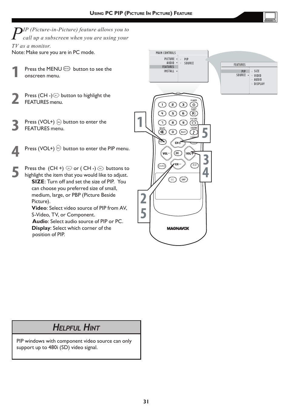 Philips Magnavox 15MF/20MF User Manual | Page 31 / 38