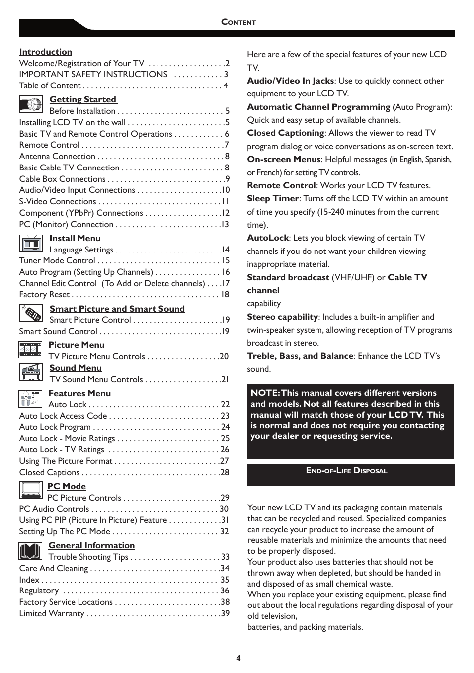 Philips Magnavox 15MF/20MF User Manual | Page 4 / 38