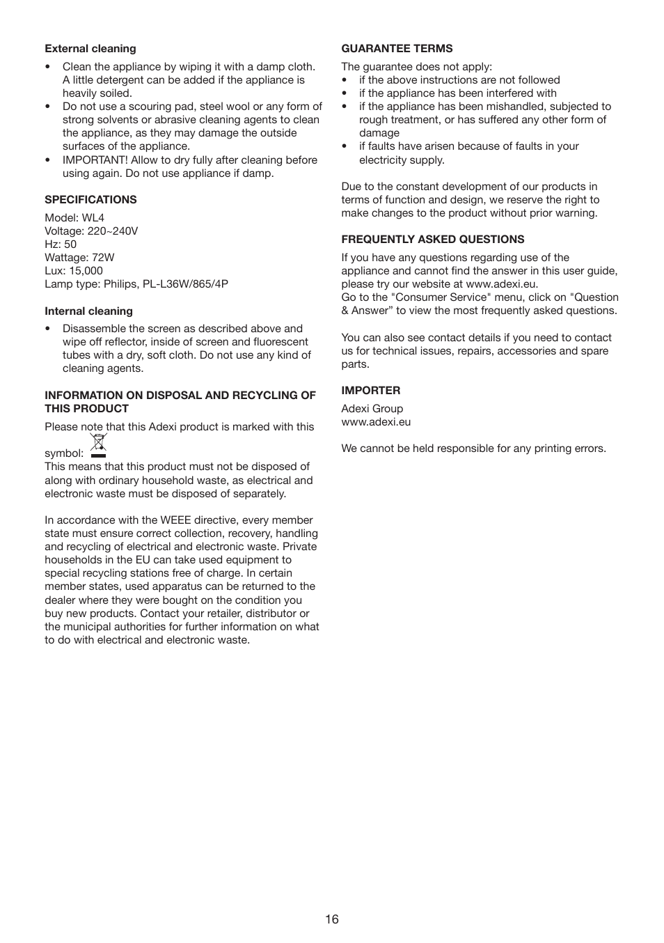 Melissa 237-003 User Manual | Page 16 / 23