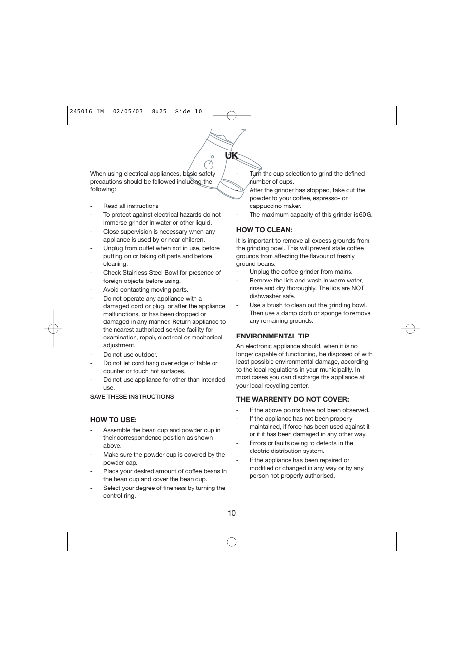 Melissa Black Series User Manual | Page 10 / 17