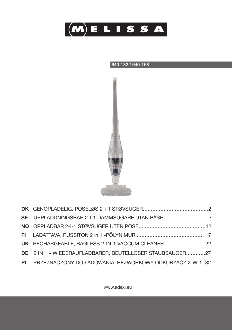 Melissa 640-132 User Manual | 37 pages