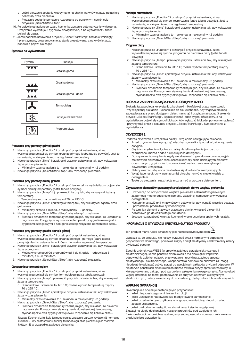 Melissa Mini Oven 251-008 User Manual | Page 16 / 18