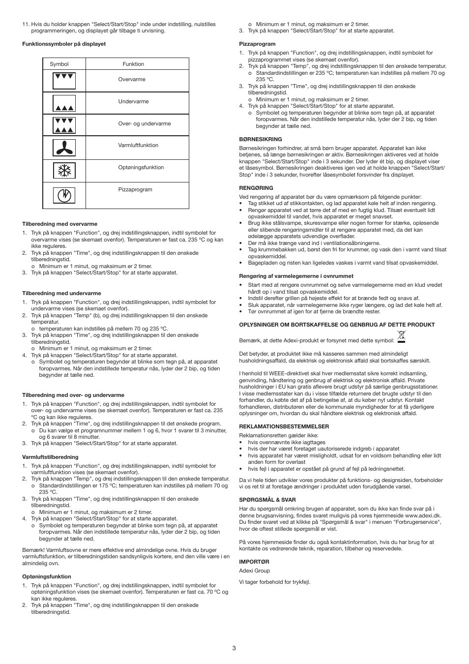 Melissa Mini Oven 251-008 User Manual | Page 3 / 18