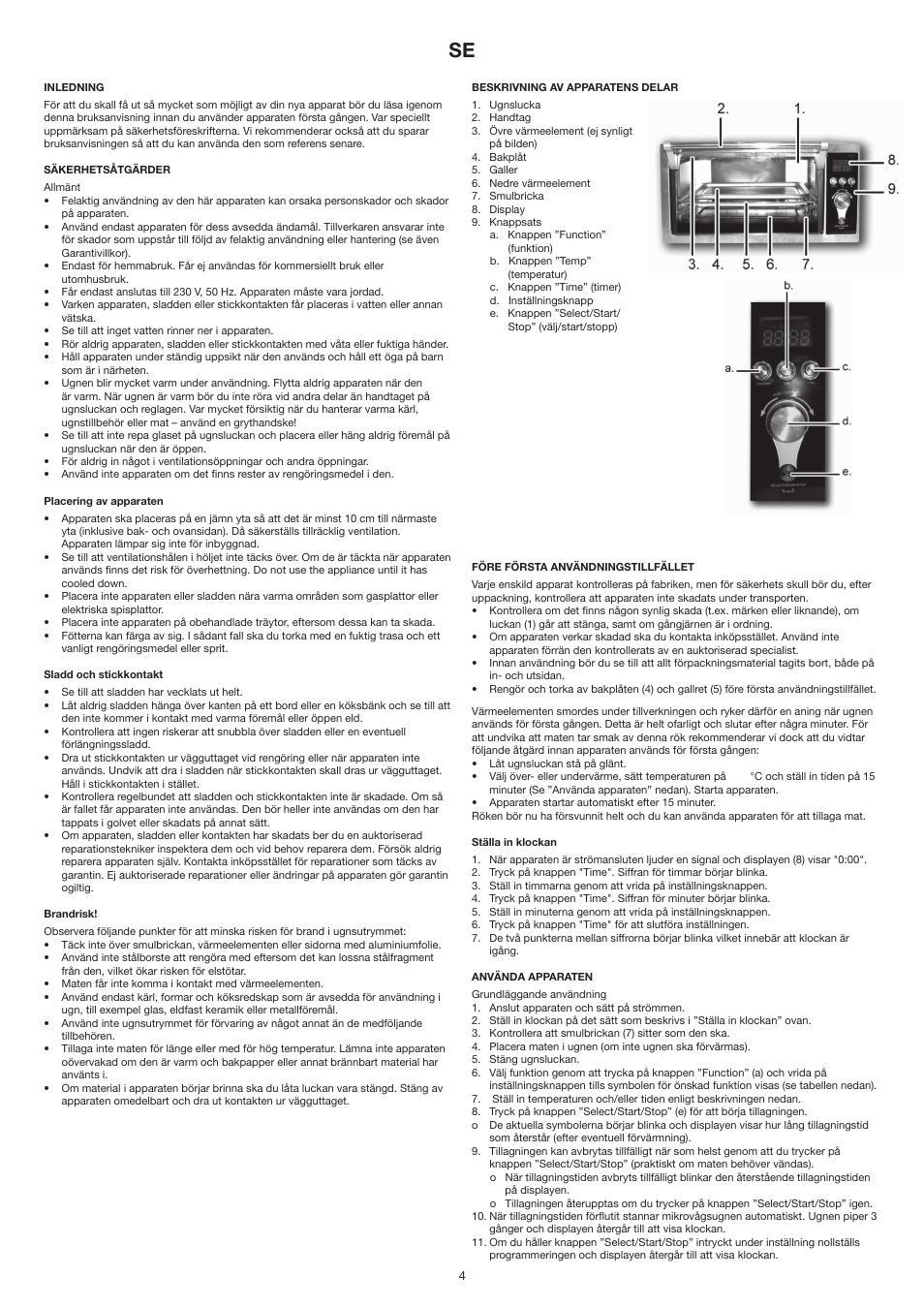 Melissa Mini Oven 251-008 User Manual | Page 4 / 18