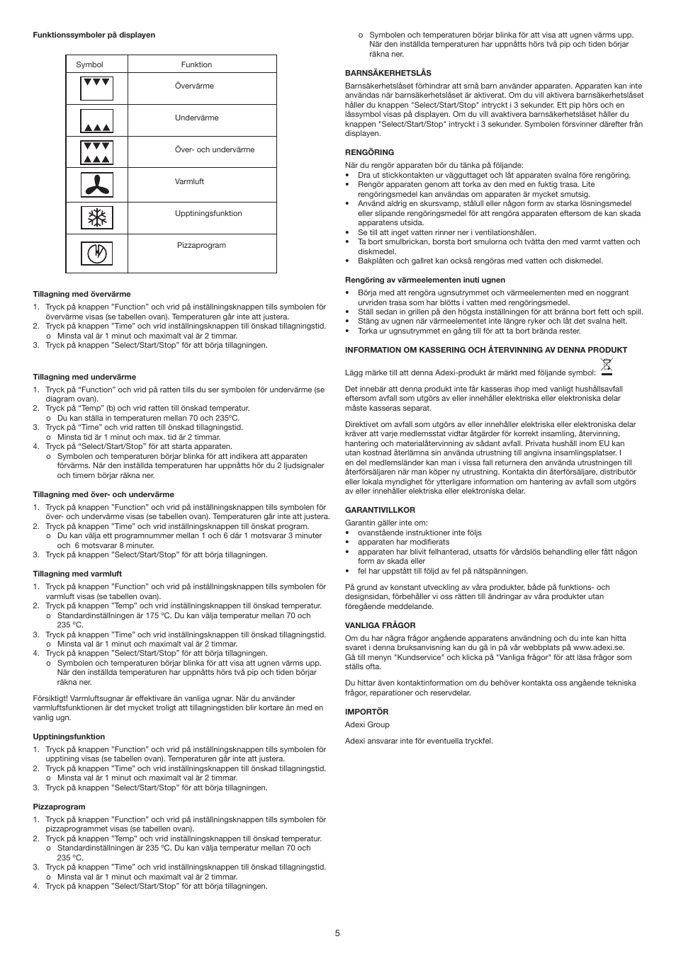 Melissa Mini Oven 251-008 User Manual | Page 5 / 18