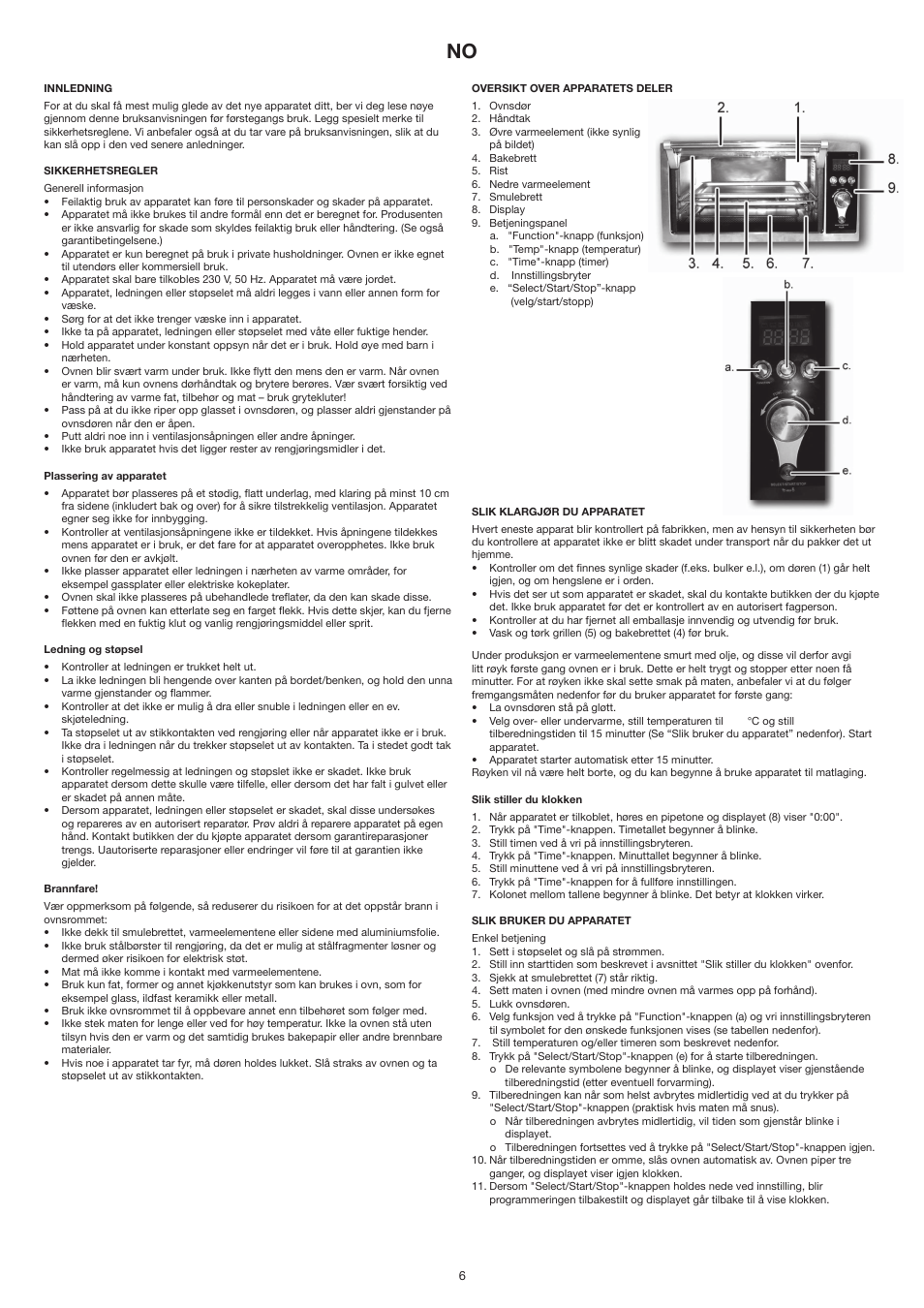 Melissa Mini Oven 251-008 User Manual | Page 6 / 18