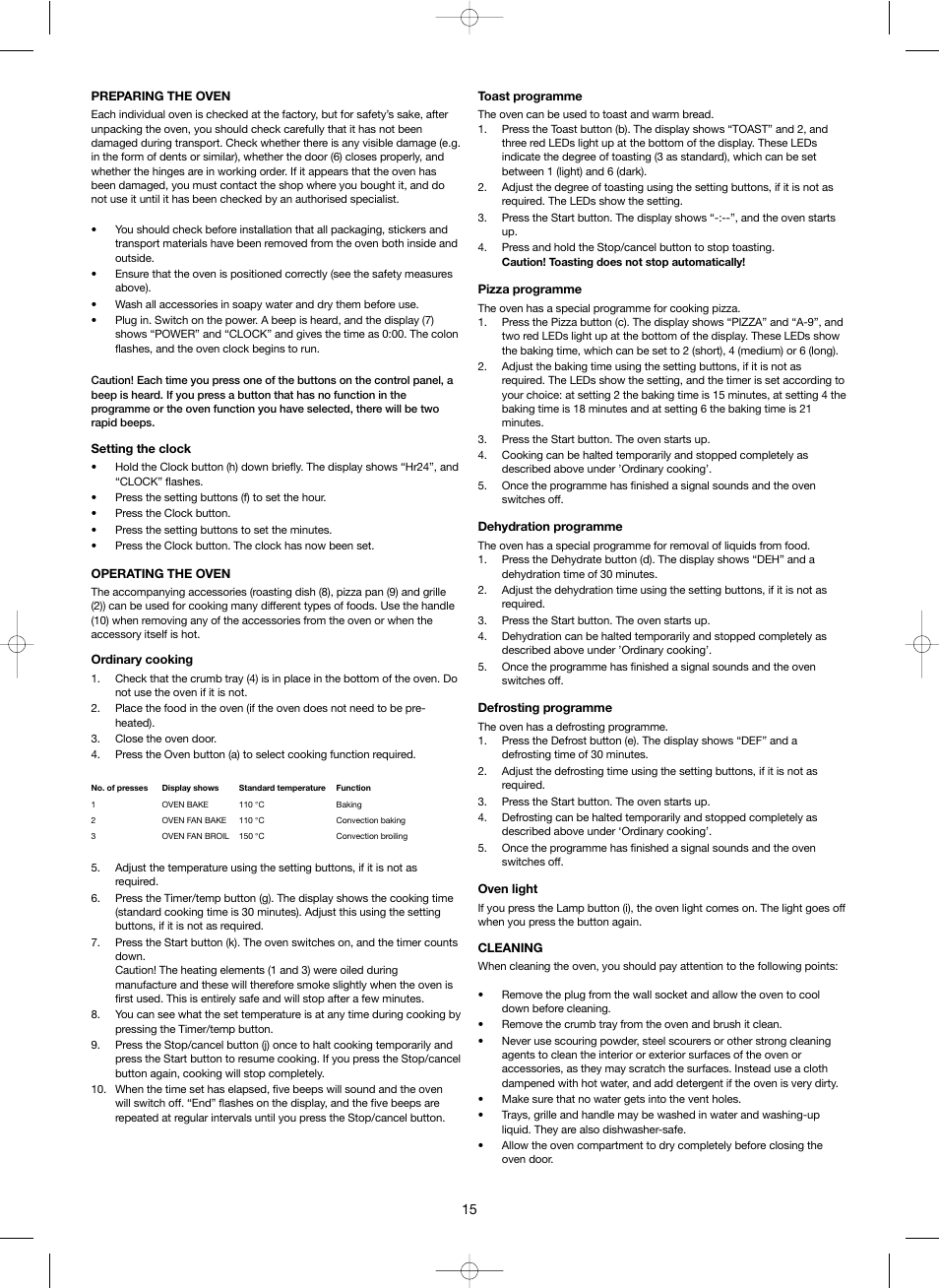 Melissa Digital Mini-Oven 251-005 User Manual | Page 15 / 25