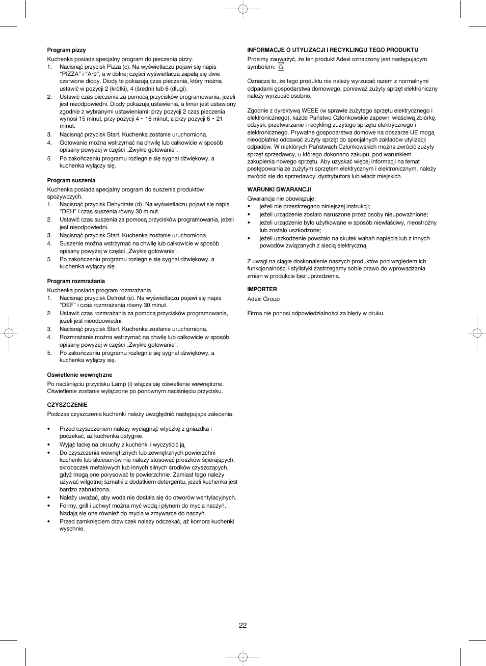 Melissa Digital Mini-Oven 251-005 User Manual | Page 22 / 25