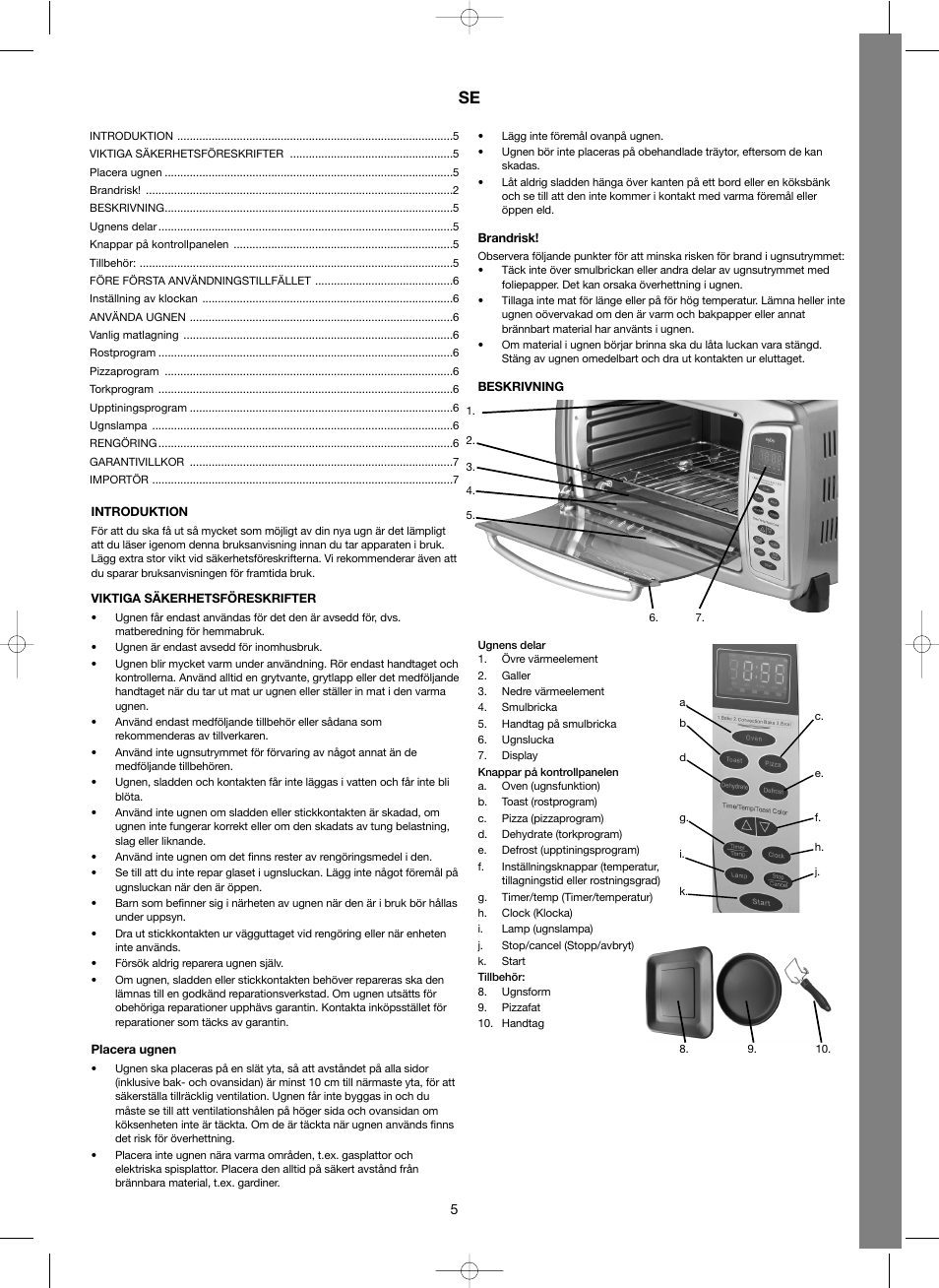 Melissa Digital Mini-Oven 251-005 User Manual | Page 5 / 25