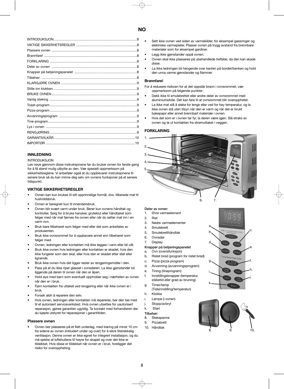 Melissa Digital Mini-Oven 251-005 User Manual | Page 8 / 25