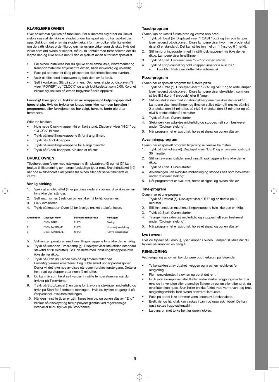 Melissa Digital Mini-Oven 251-005 User Manual | Page 9 / 25