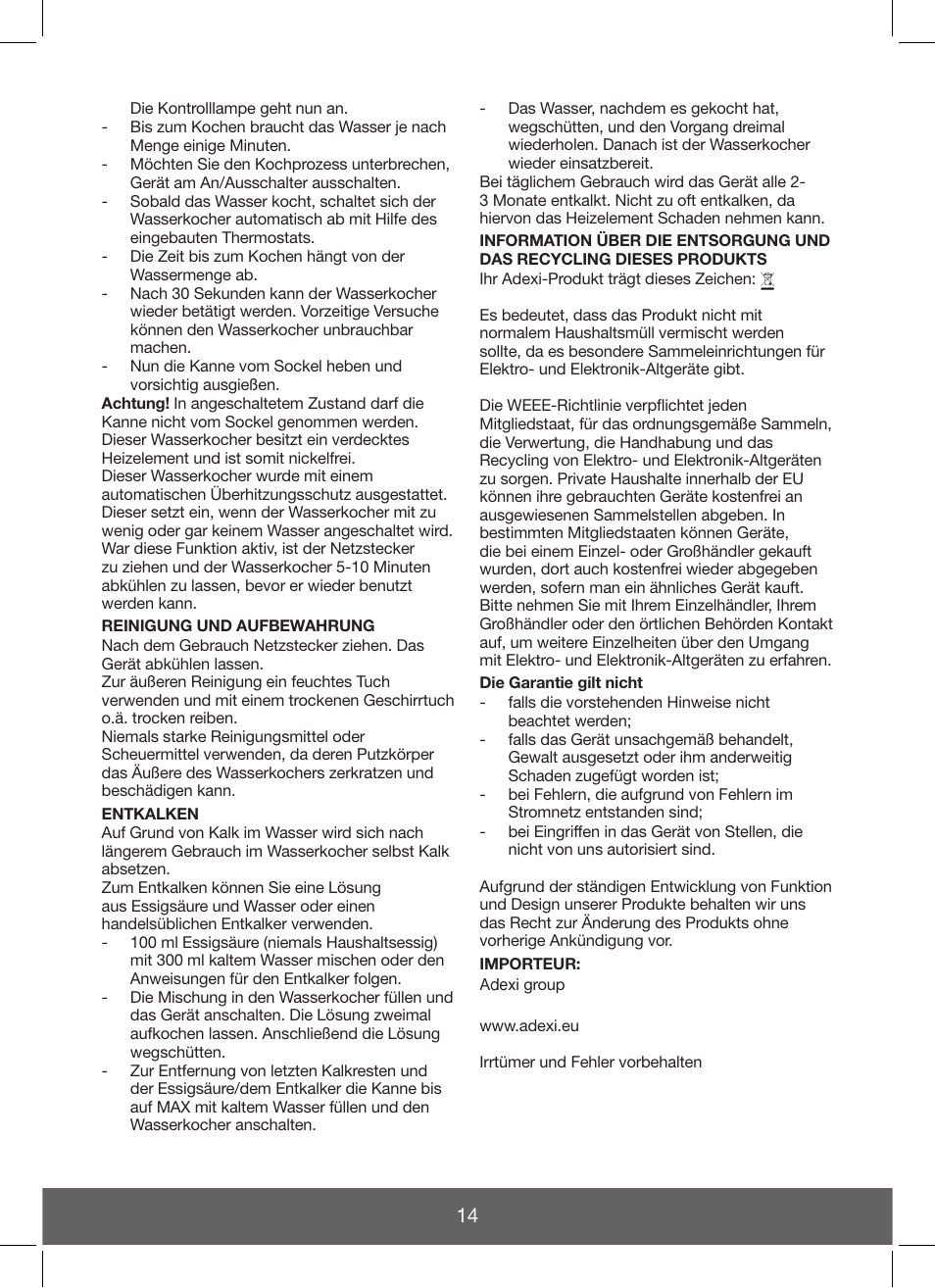 Melissa Hot Beverage Maker User Manual | Page 14 / 20