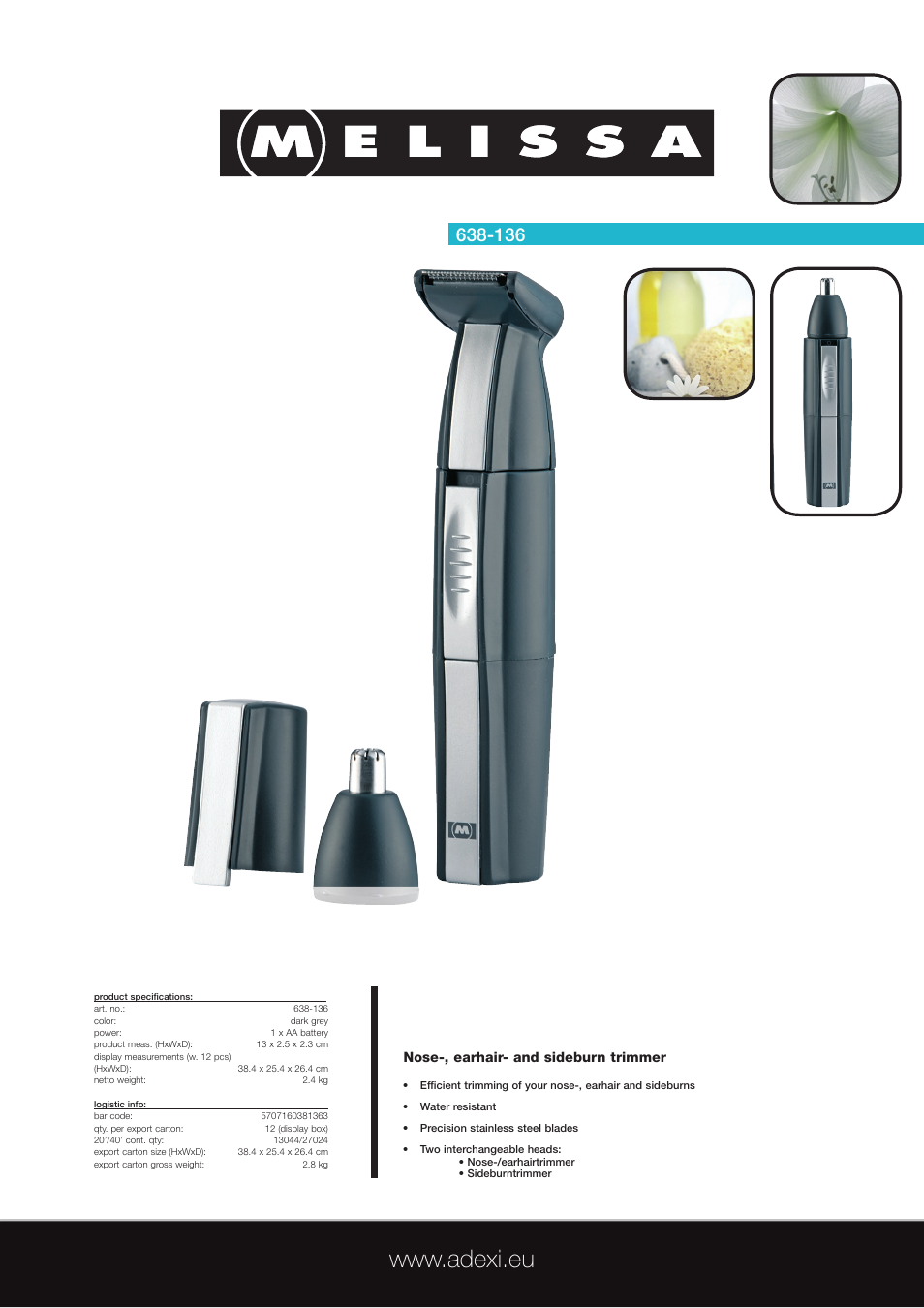 Melissa 638-136 User Manual | 1 page