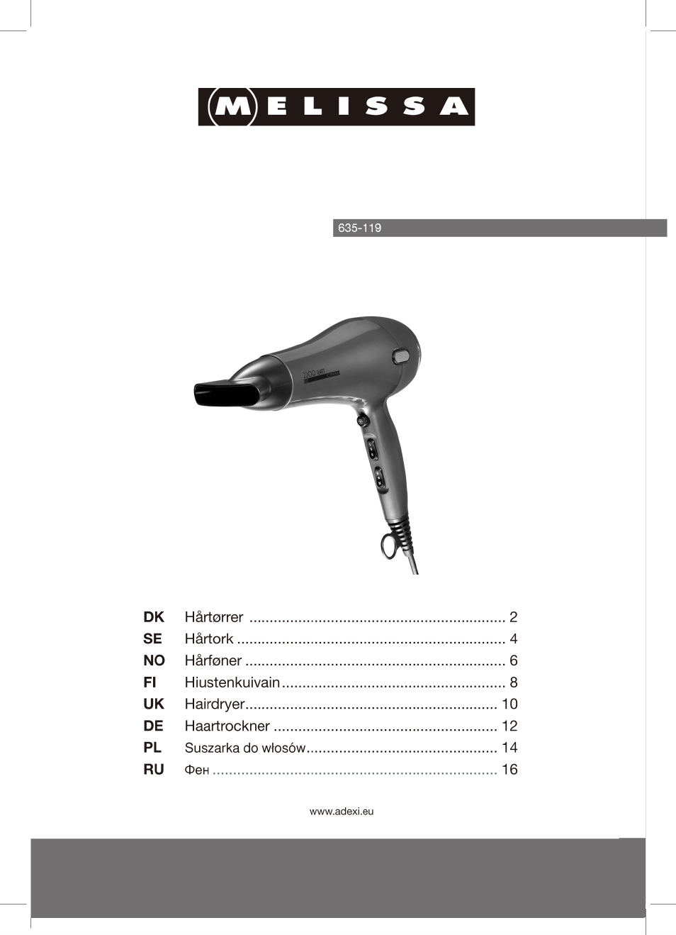 Melissa 635-119 User Manual | 17 pages