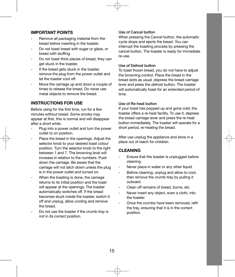 Melissa 243-020 & 021 User Manual | Page 15 / 26