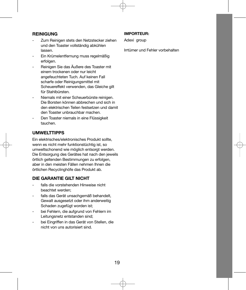 Melissa 243-020 & 021 User Manual | Page 19 / 26