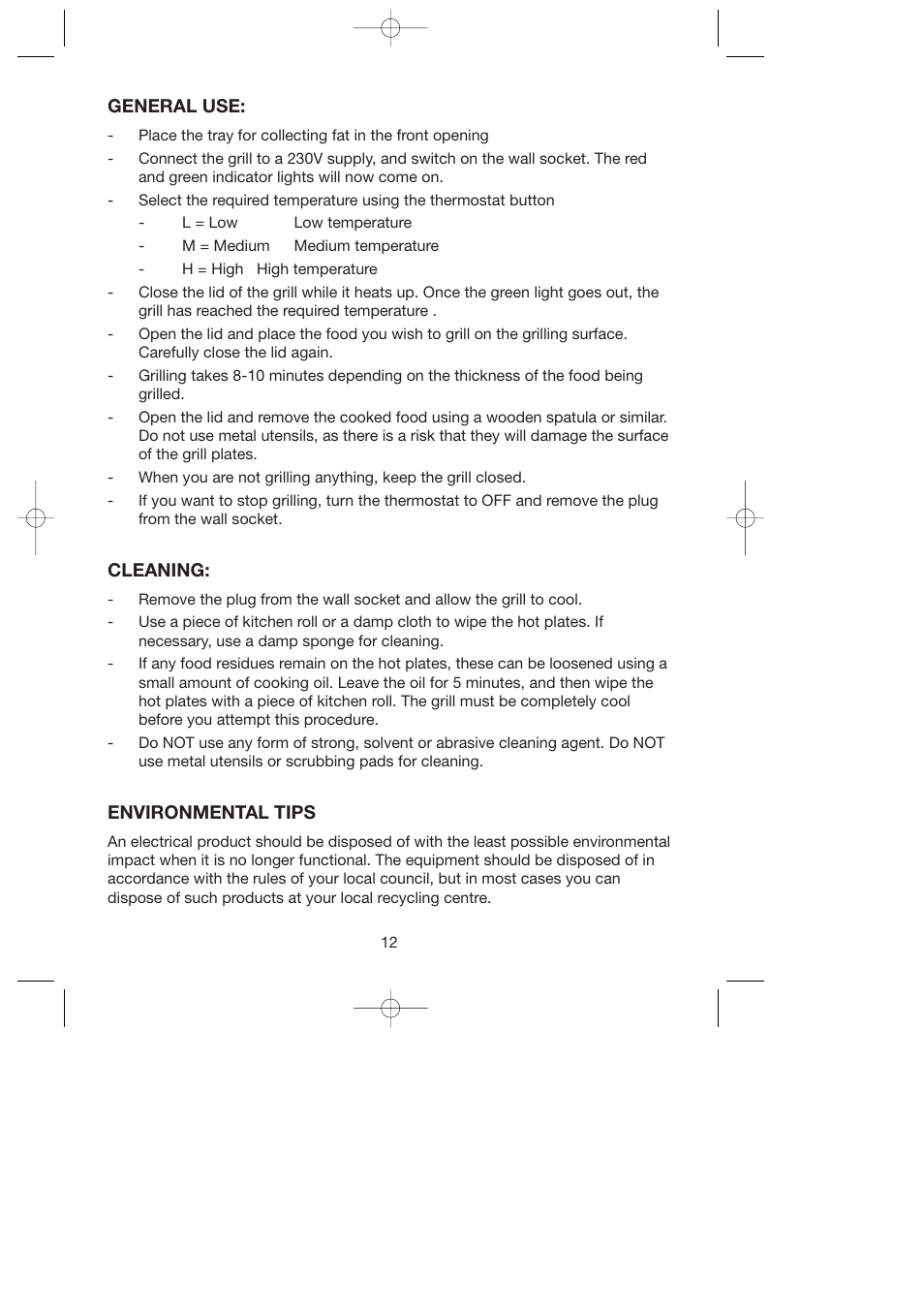 Melissa Health Grill 743-179 User Manual | Page 12 / 19