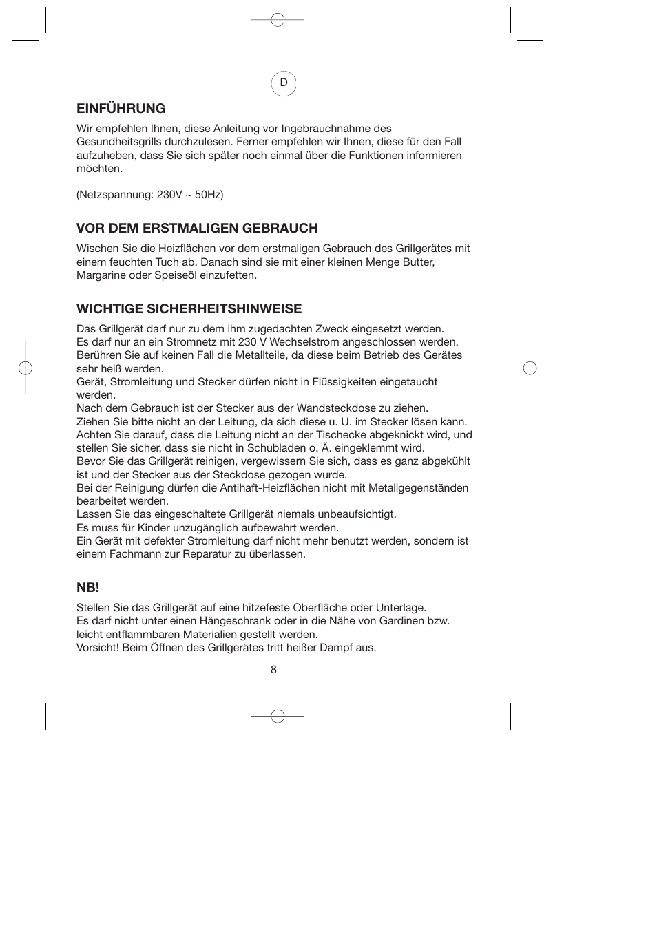 Melissa Health Grill 743-179 User Manual | Page 8 / 19