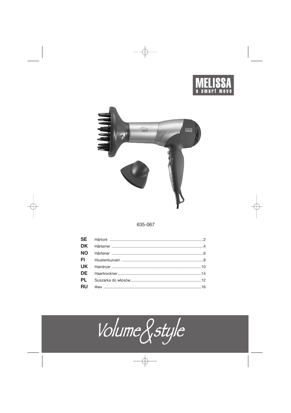 Melissa 635-067 User Manual | 18 pages