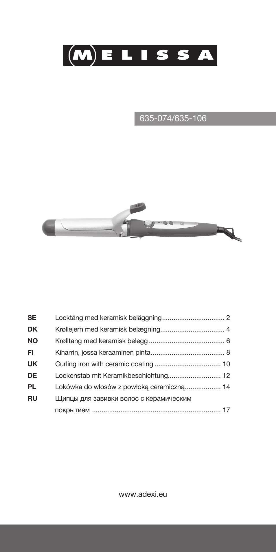 Melissa 635-074 User Manual | 20 pages