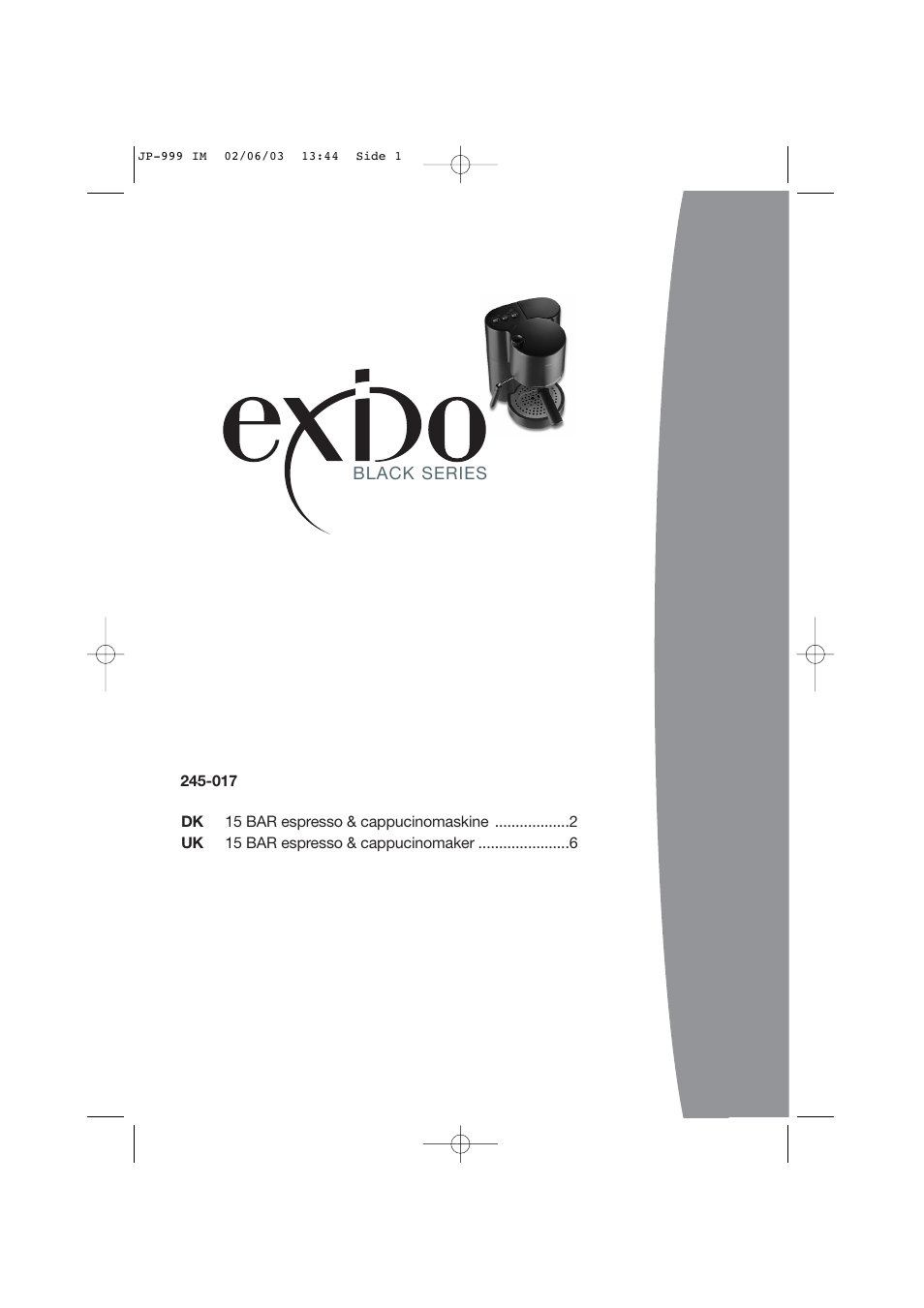 Melissa BAR Espresso & Cappucinomaker 245-017 User Manual | 9 pages