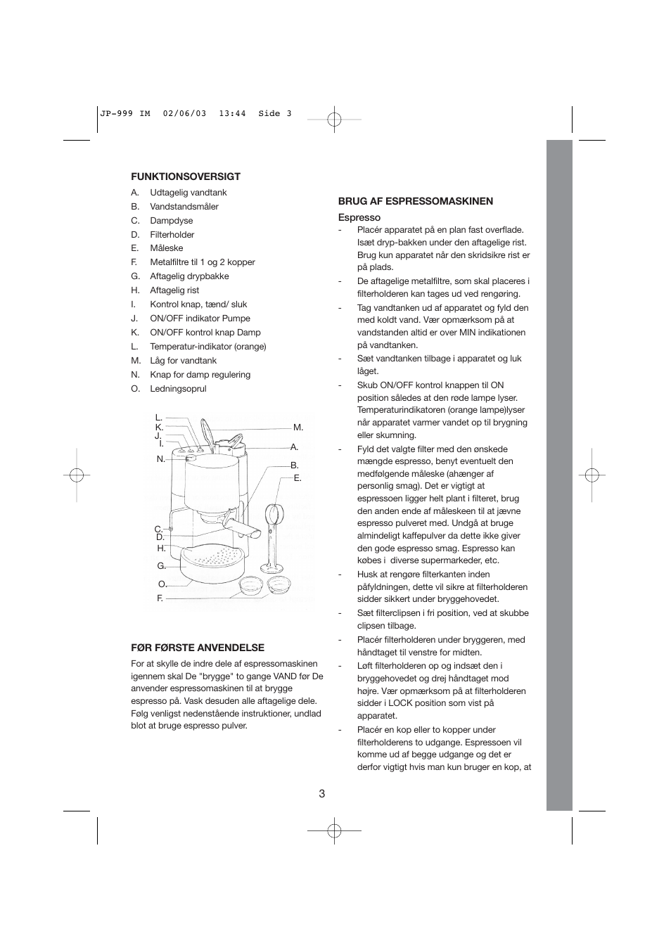 Melissa BAR Espresso & Cappucinomaker 245-017 User Manual | Page 3 / 9