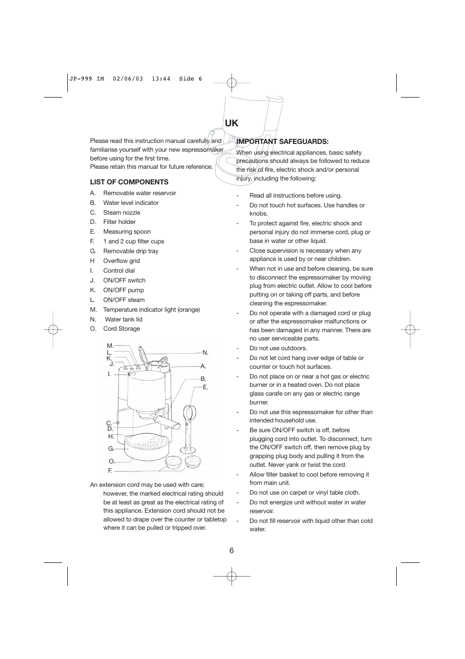 Melissa BAR Espresso & Cappucinomaker 245-017 User Manual | Page 6 / 9